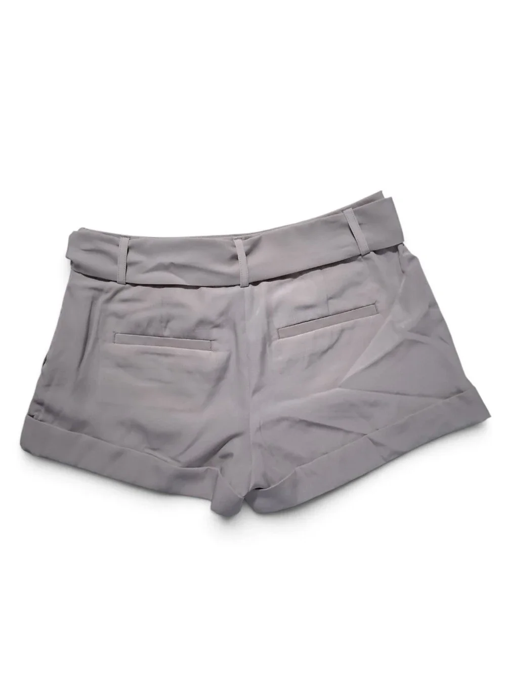 Express Gray Paperbag Tie-Waist Tailored Shorts with Cuffed Hem Womens Size 0